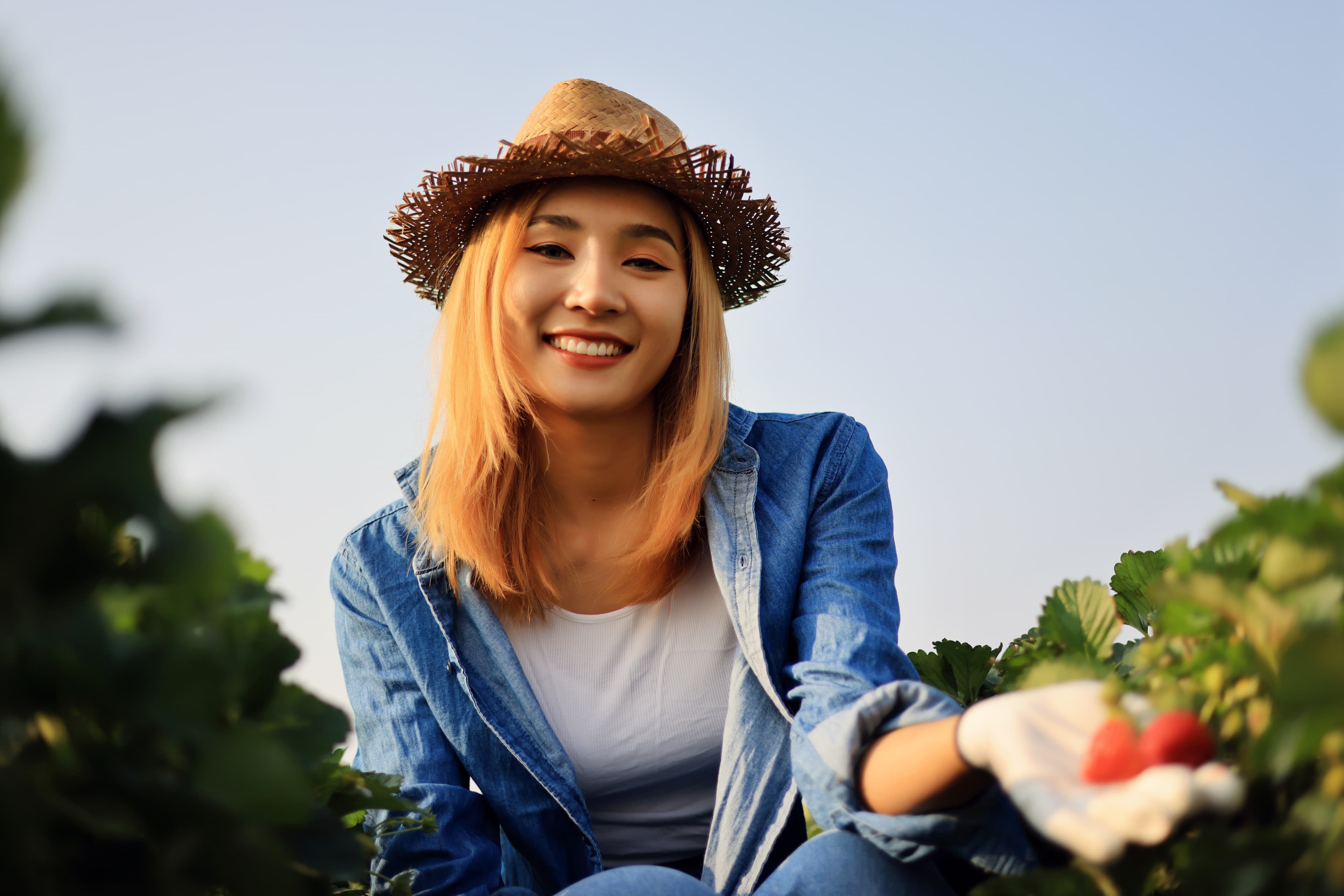Smiling female farmer